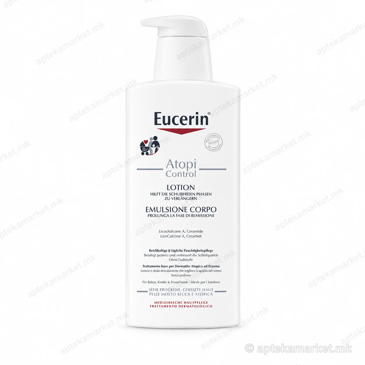 Eucerin AtopiControl Lotion од Eucerin пакување на бела позадина