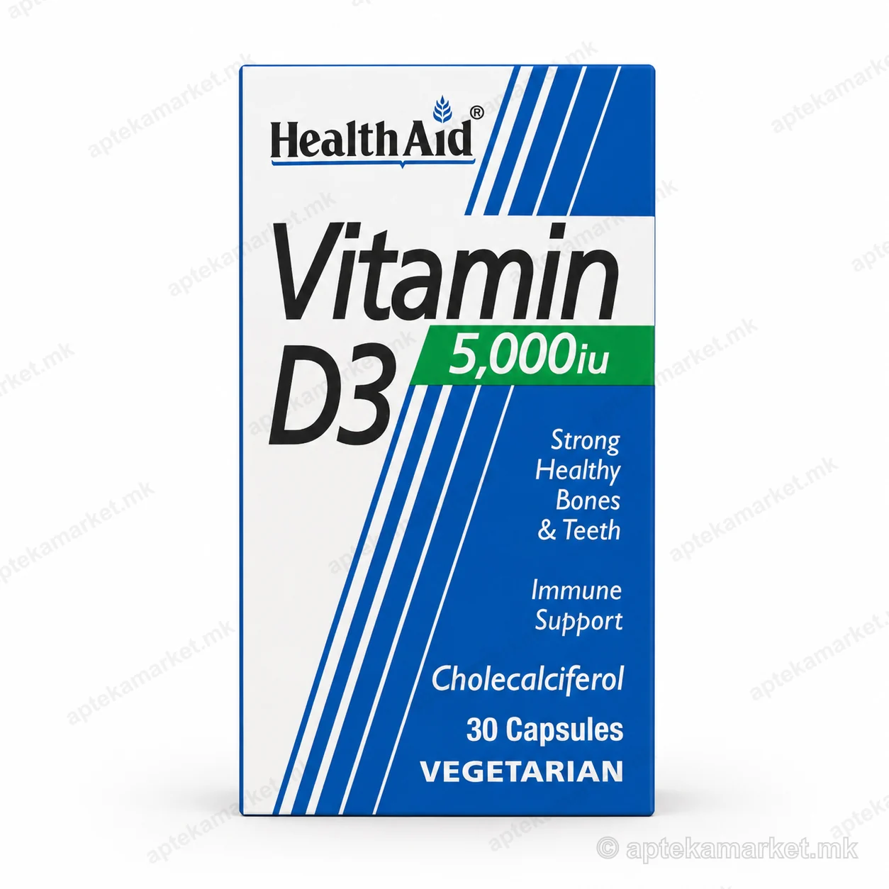 HealthAid Vitamin D3 5000 IU капсули 30 - HealthAid