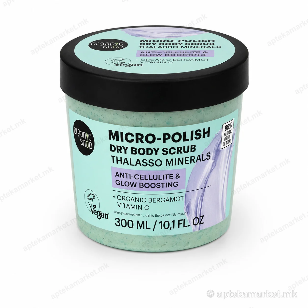 Organic Shop Micro-Polish Dry Body Scrub Thalasso Minerals пилинг за тело пакување
