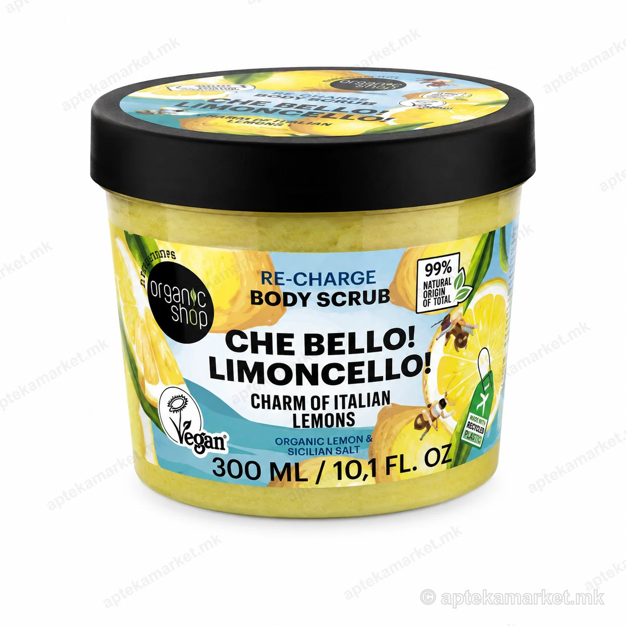 Organic Shop Re-Charge Body Scrub Che Bello Limoncello пилинг за тело пакување