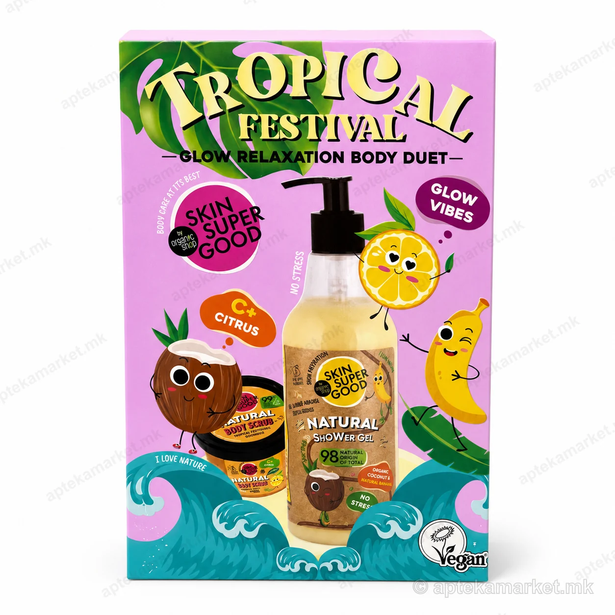 Organic Shop Tropical Festival Glow Relaxation Body Duet сет за тело пакување