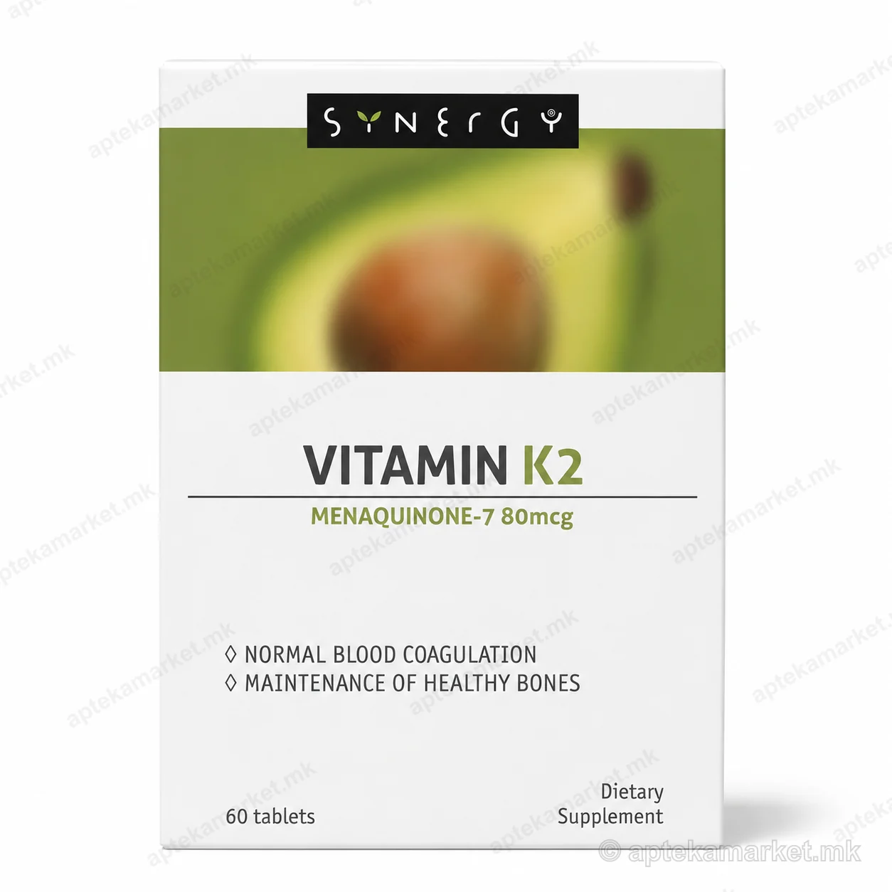 Synergy Vitamin K2 Menaquinone-7 80 mcg таблети 60 - Synergy