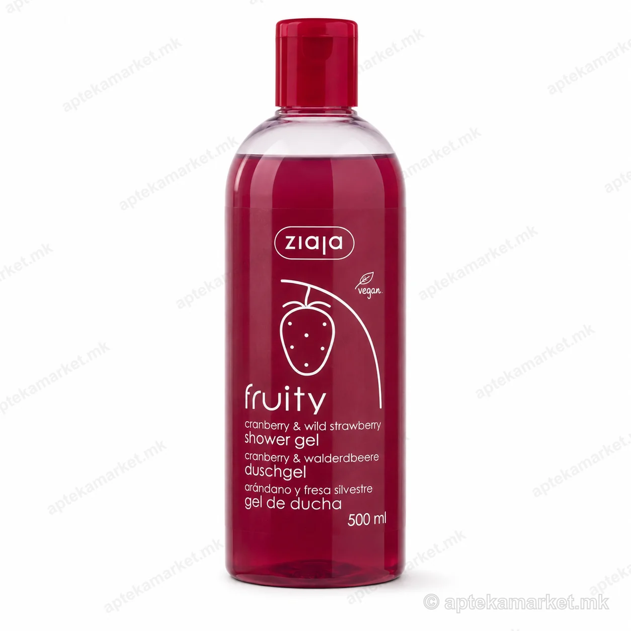 Ziaja Fruity Cranberry & Wild Strawberry Shower Gel гел за туширање пакување